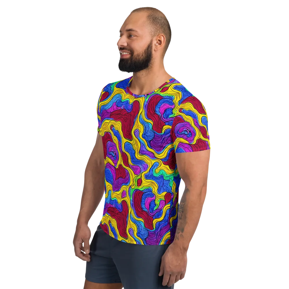 Neon Oceanic on Men's Athletic T-Shirt — Left