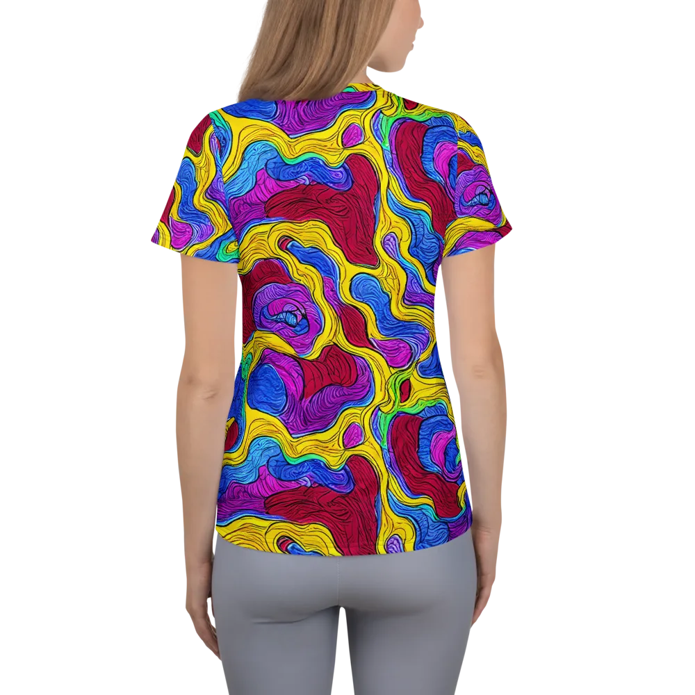 Neon Oceanic on Women's Athletic T-Shirt — Back