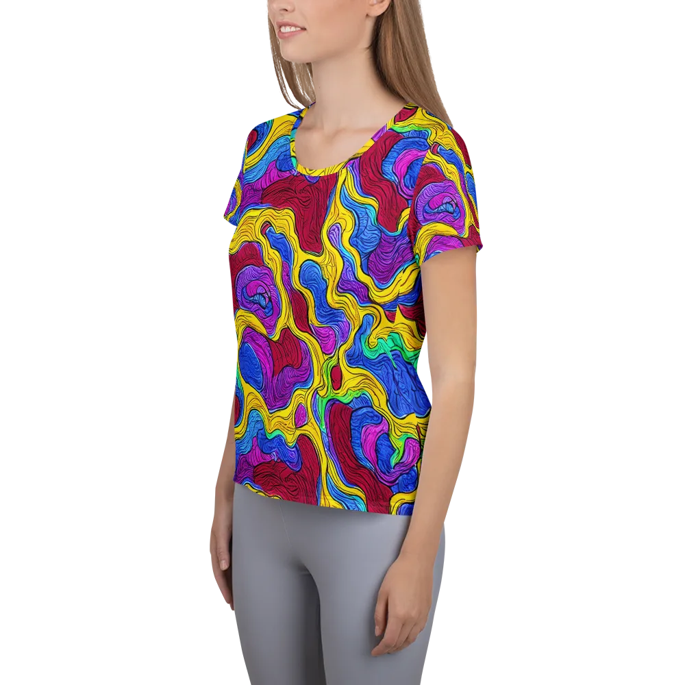 Neon Oceanic on Women's Athletic T-Shirt — Left