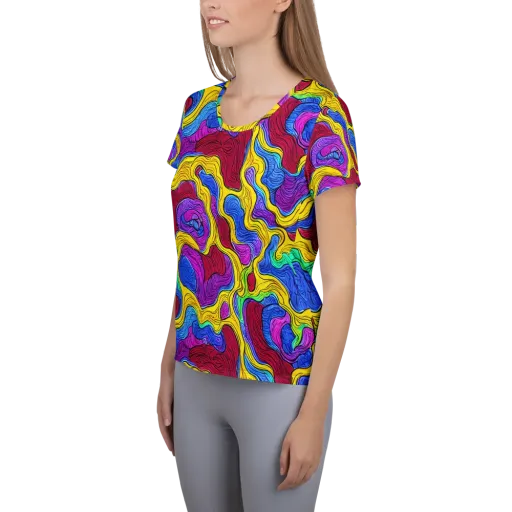 Neon Oceanic on a Women's Athletic T-Shirt