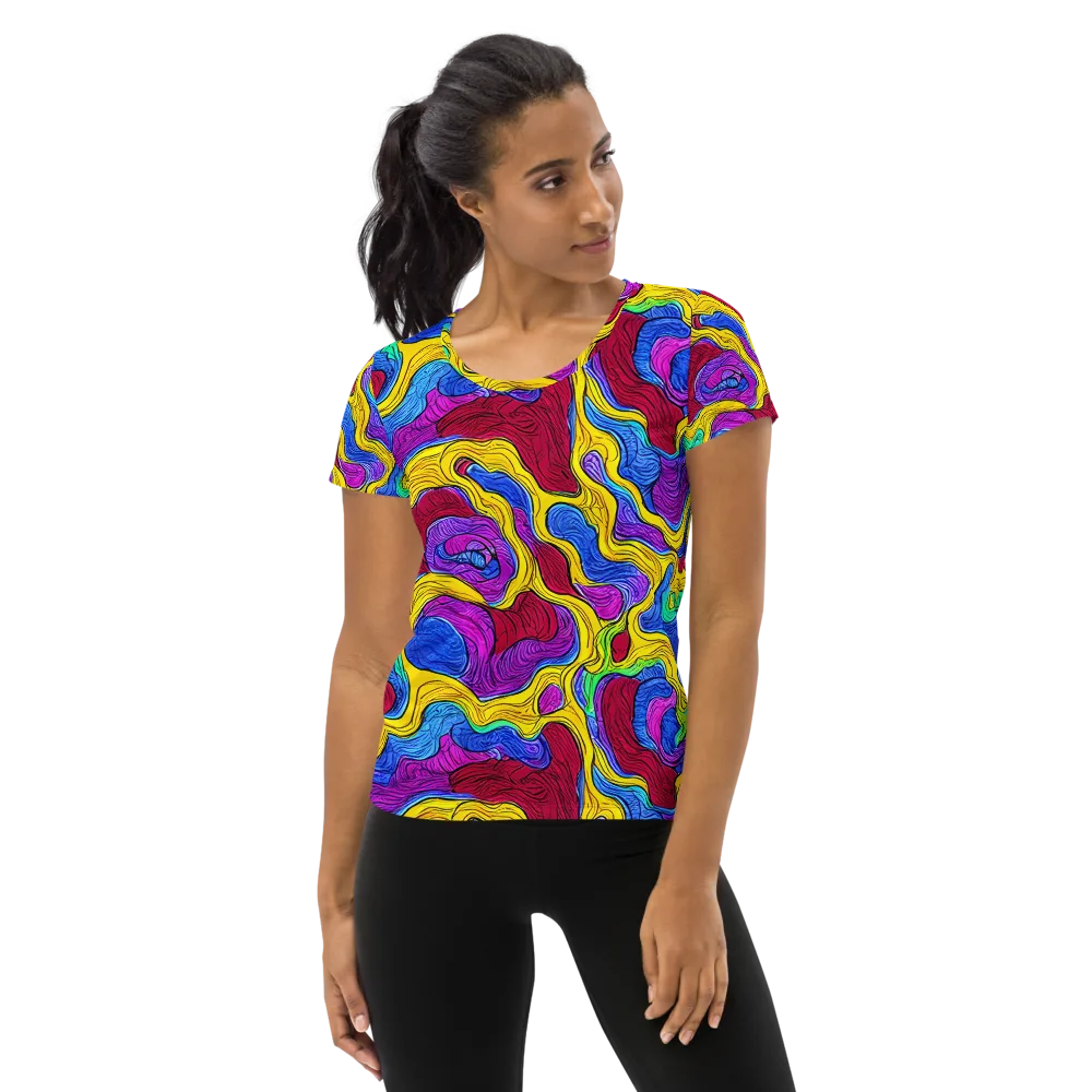 Neon Oceanic on Women's Athletic T-Shirt — Front