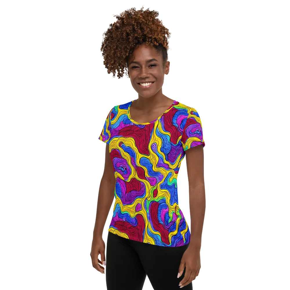 Neon Oceanic on Women's Athletic T-Shirt — Left