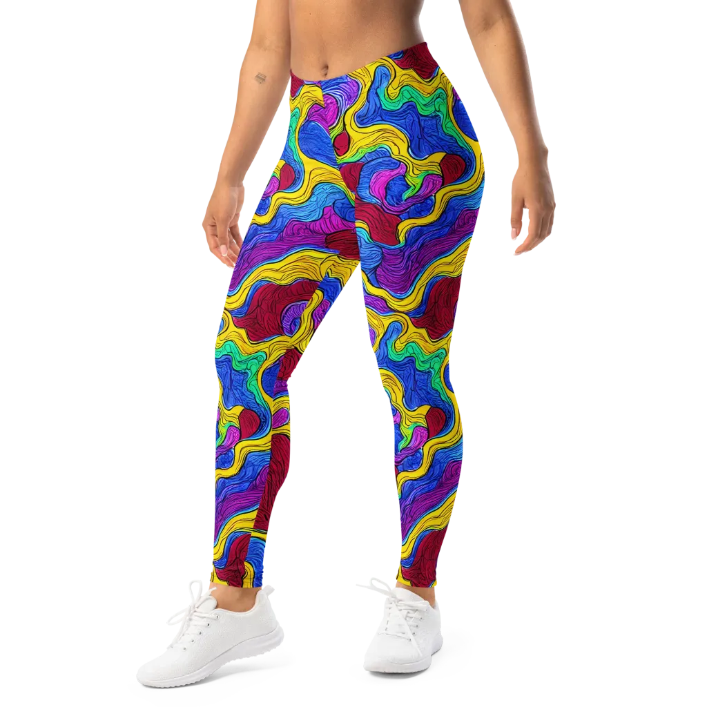 Neon Oceanic on Leggings — Left Front