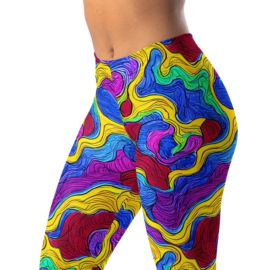 Neon Oceanic on Leggings — Left Front