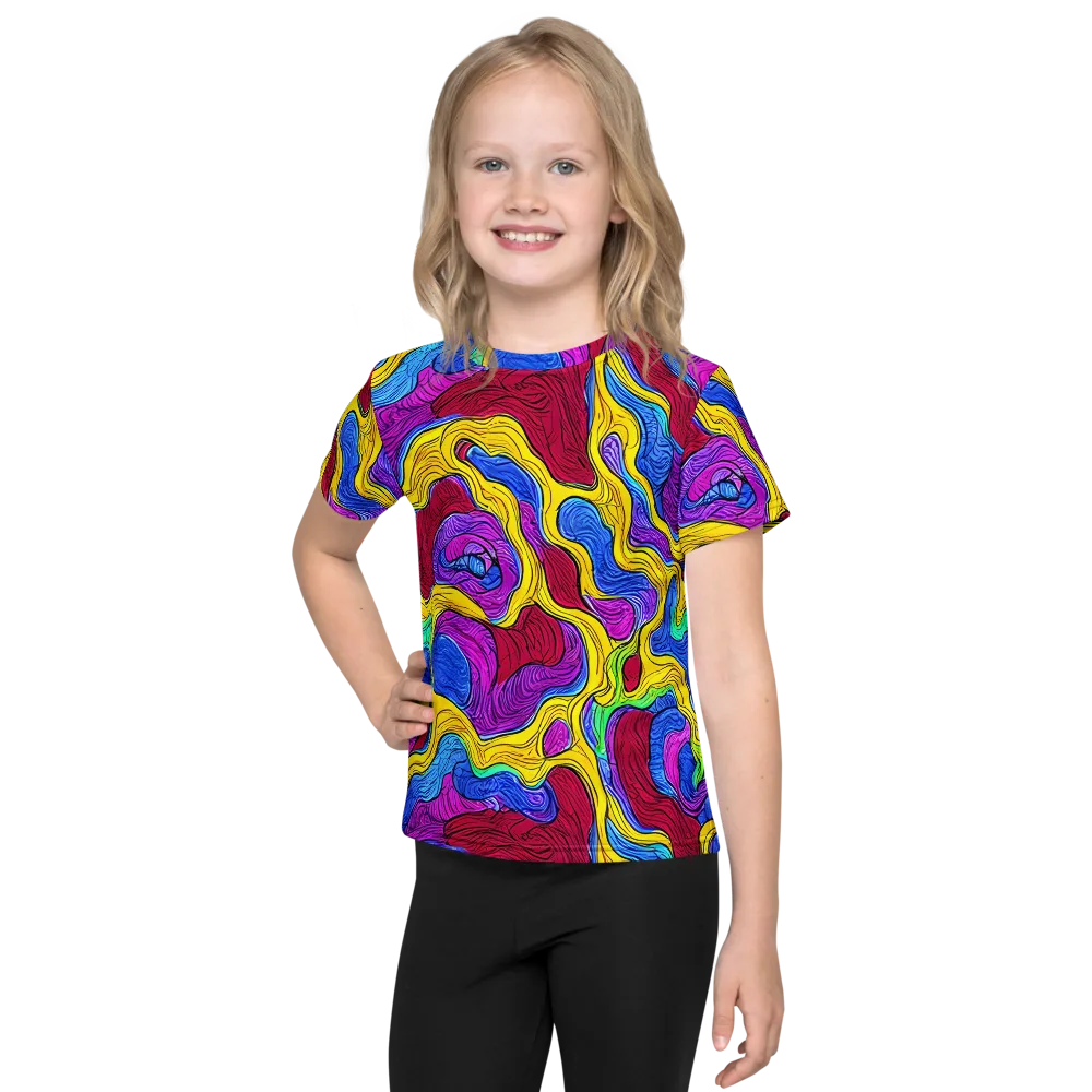 Neon Oceanic on Kids Crew Neck T-Shirt — Front