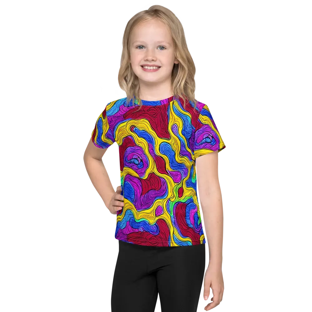 Neon Oceanic on Kids Crew Neck T-Shirt — Front