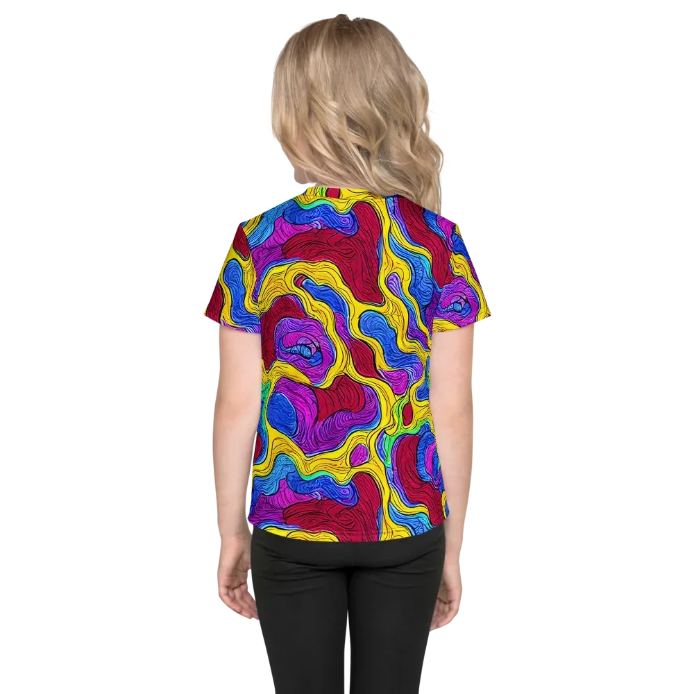 Neon Oceanic on Kids Crew Neck T-Shirt — Back