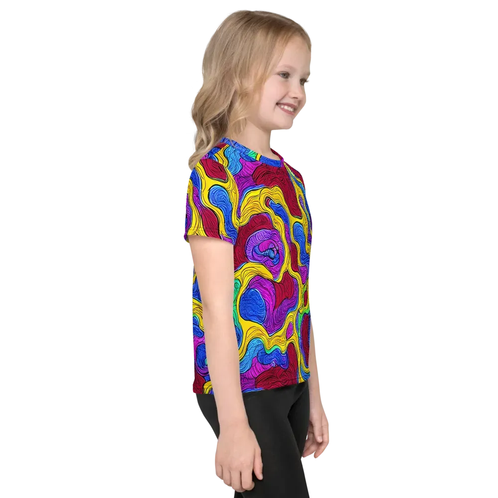 Neon Oceanic on Kids Crew Neck T-Shirt — Right