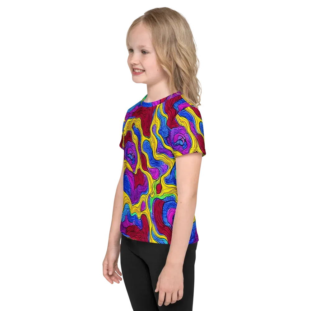 Neon Oceanic on Kids Crew Neck T-Shirt — Left