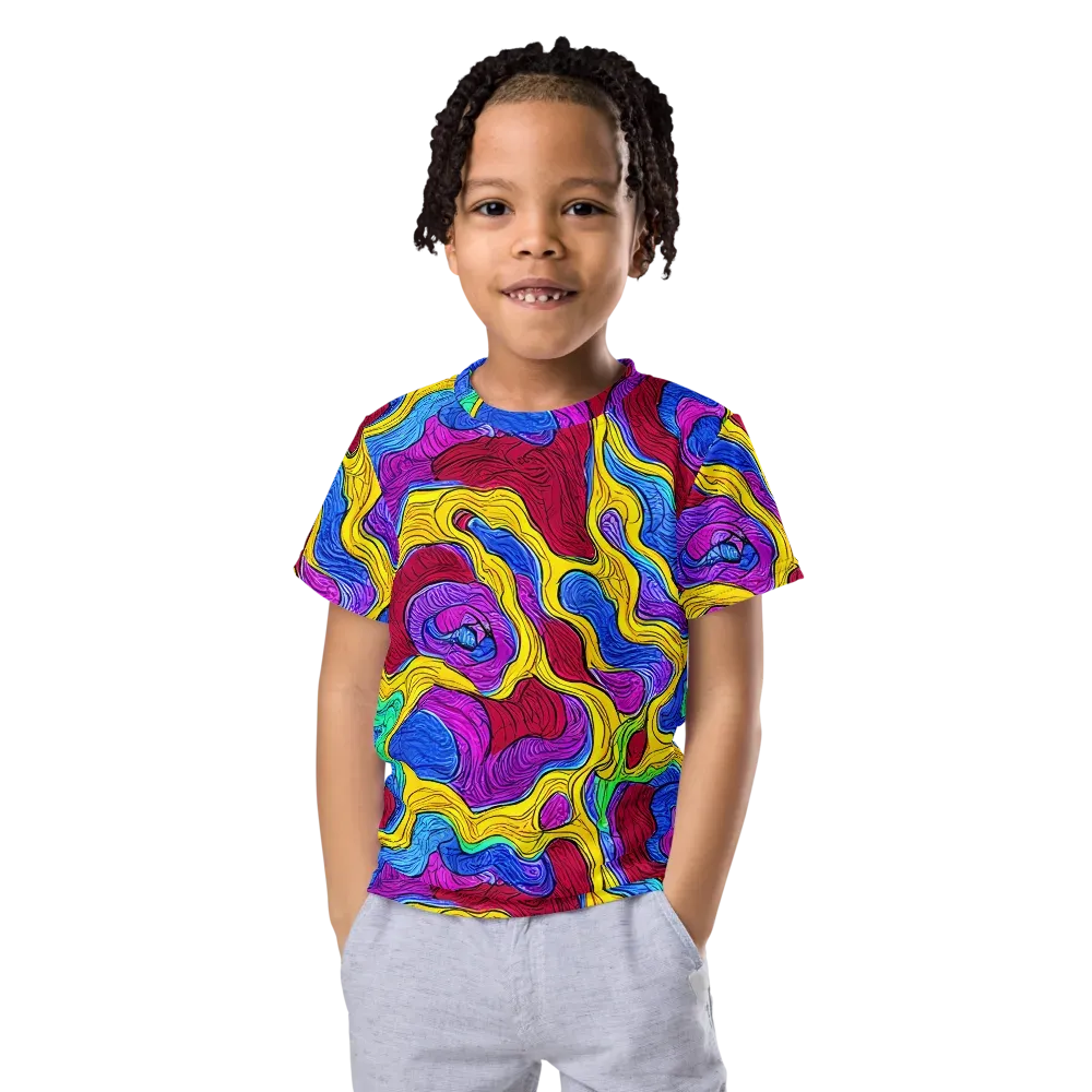 Neon Oceanic on Kids Crew Neck T-Shirt — Front
