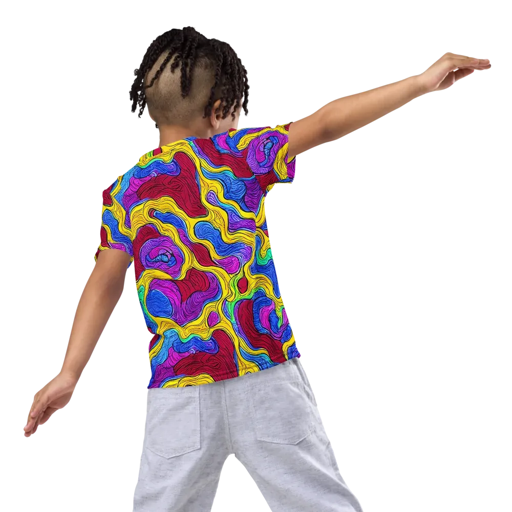 Neon Oceanic on Kids Crew Neck T-Shirt — Back