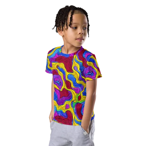 Neon Oceanic on a Kids Crew Neck T-Shirt