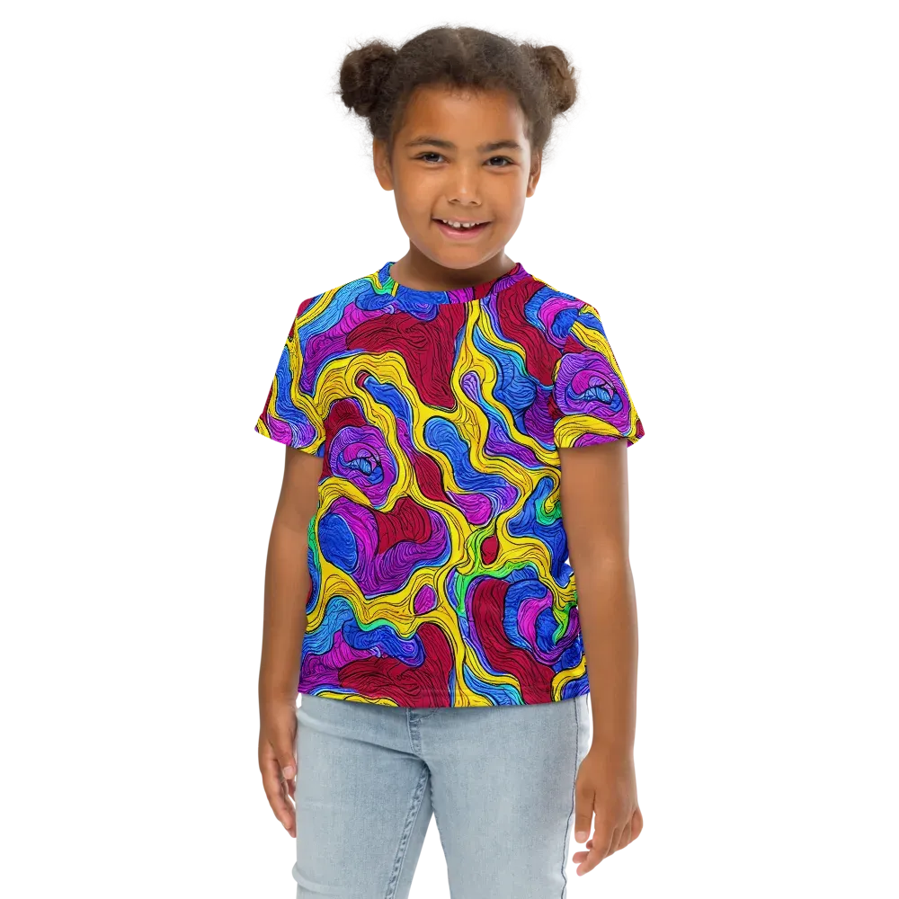 Neon Oceanic on Kids Crew Neck T-Shirt — Front