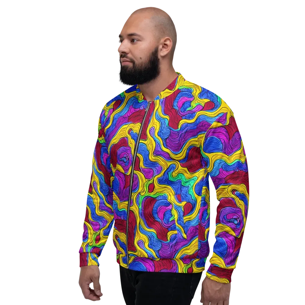 Neon Oceanic on Bomber Jacket — Left