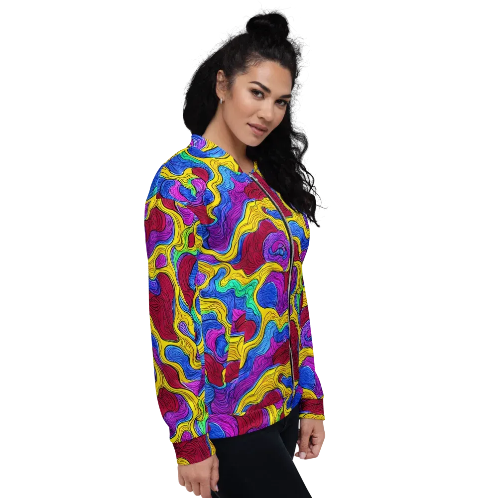 Neon Oceanic on Bomber Jacket — Right