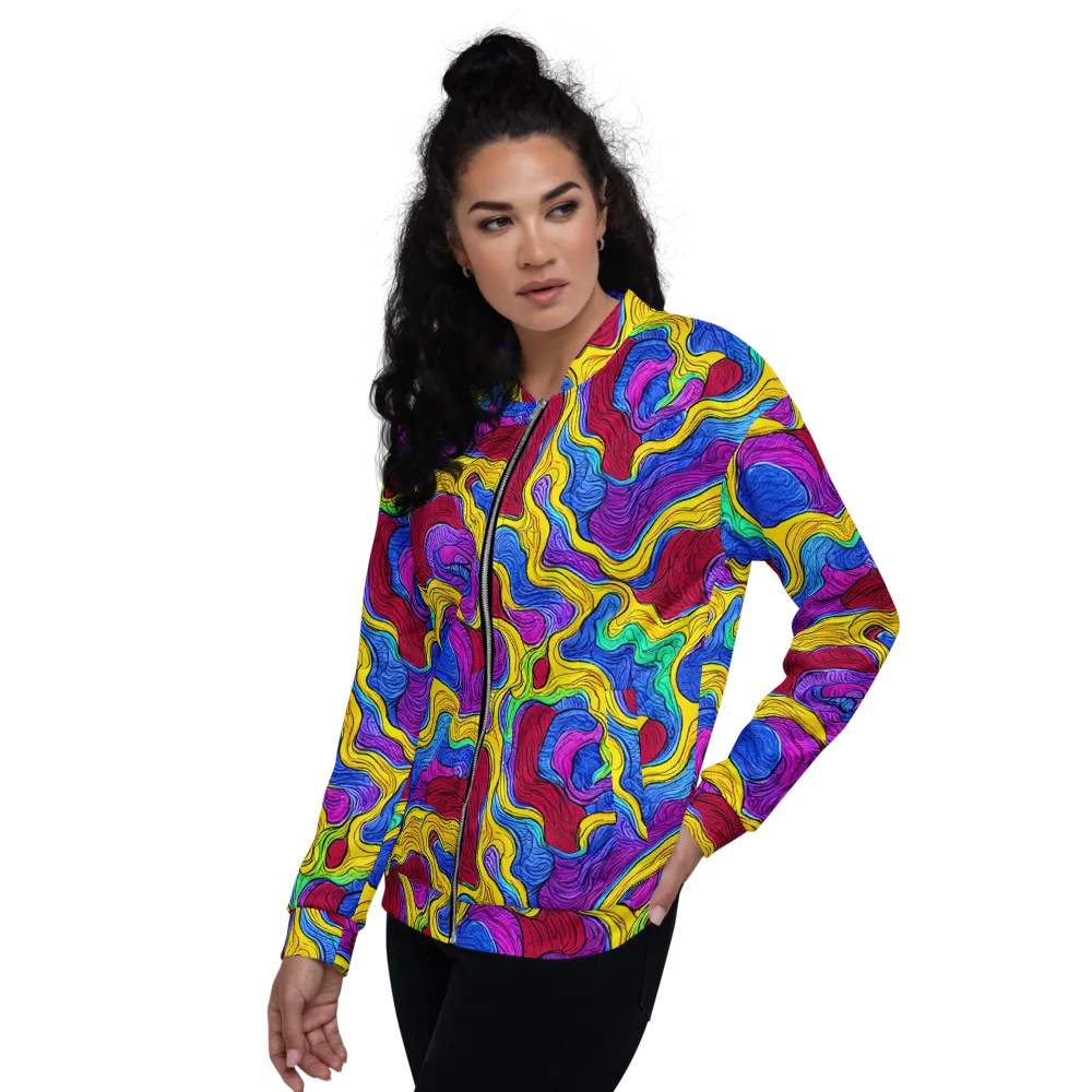 Neon Oceanic on Bomber Jacket — Left