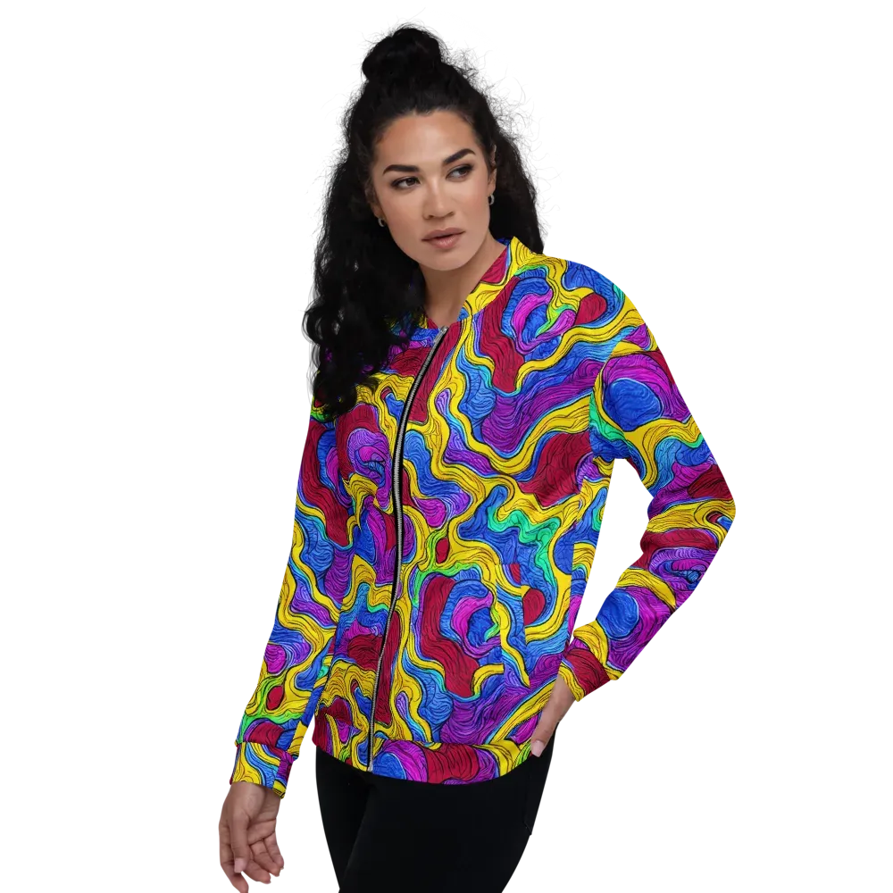 Neon Oceanic on Bomber Jacket — Left