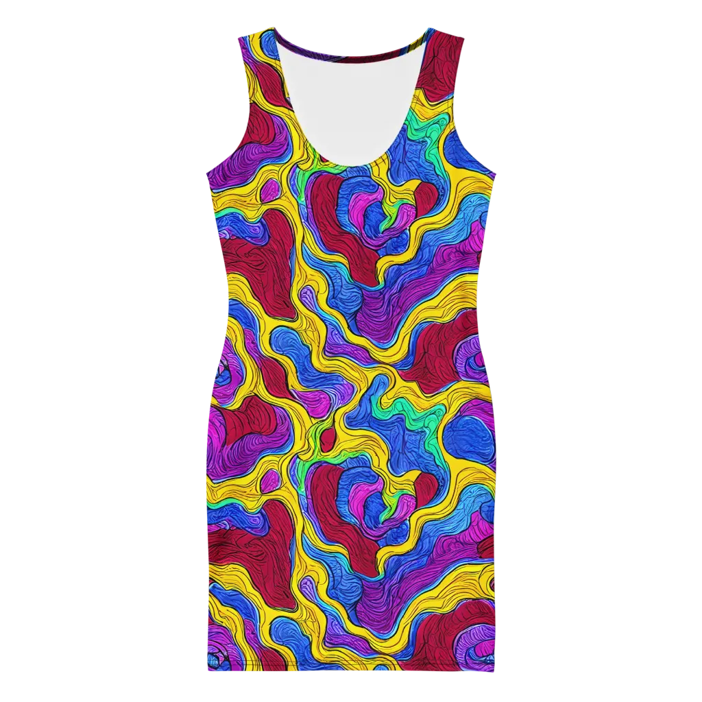 Neon Oceanic on Bodycon Dress — Front
