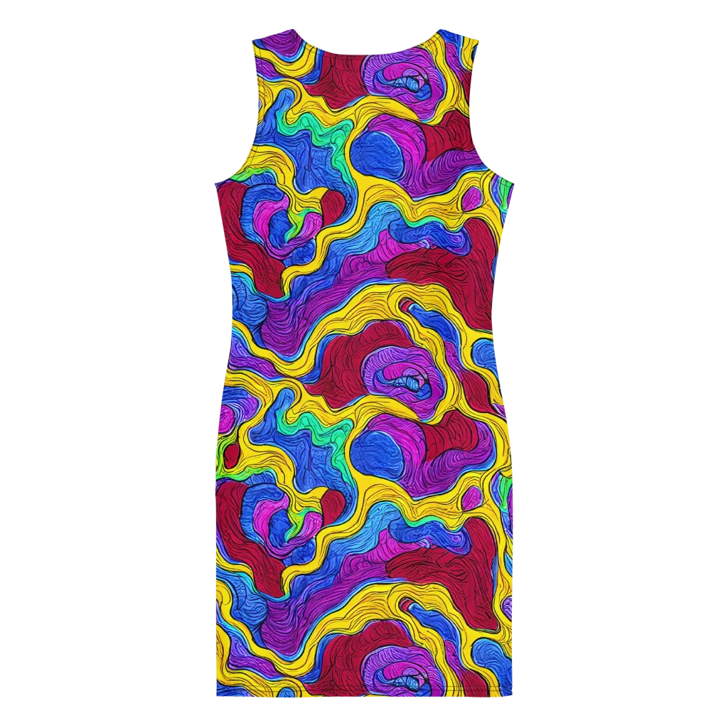 Neon Oceanic on Bodycon Dress — Back
