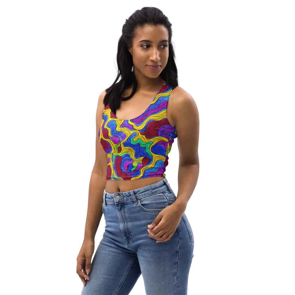 Neon Oceanic on Crop Top — Left Front