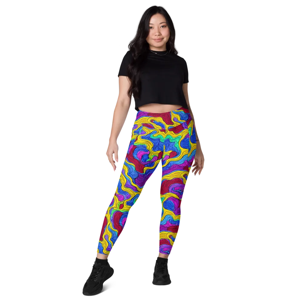 Neon Oceanic on Leggings with Pockets — Front