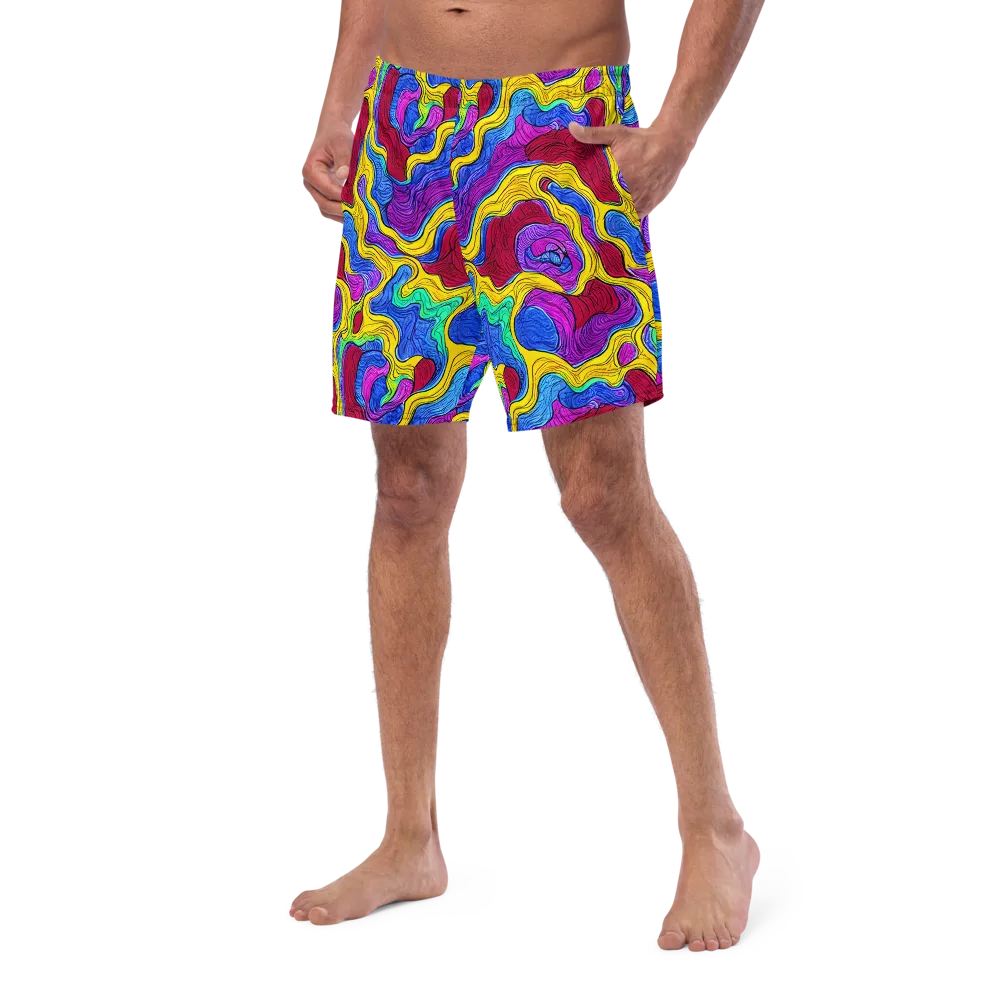 Neon Oceanic on Swim Trunks — Left Front
