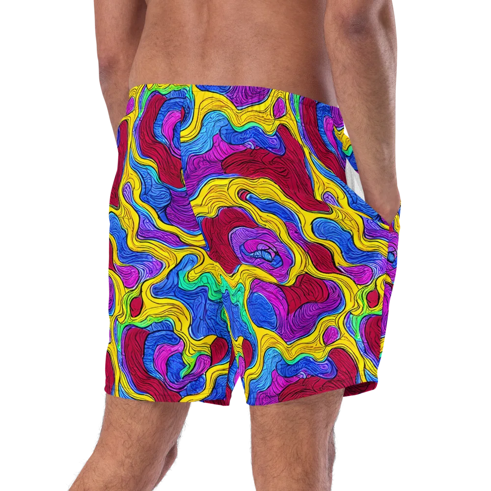 Neon Oceanic on Swim Trunks — Right Back