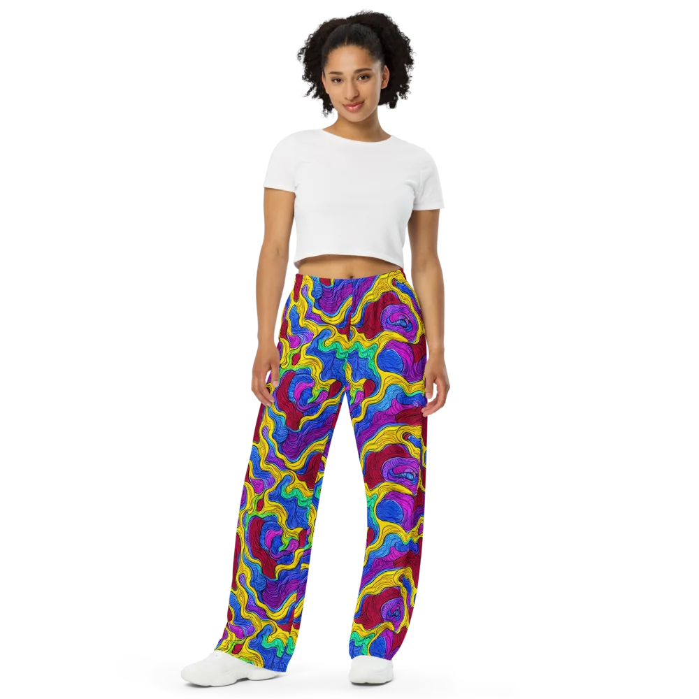 Neon Oceanic on Wide-Leg Pants — Front