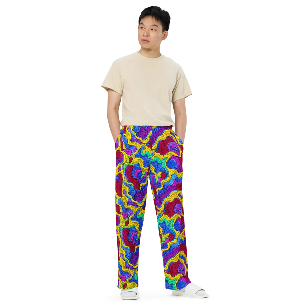 Neon Oceanic on Wide-Leg Pants — Front