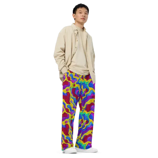 Neon Oceanic on a Wide-Leg Pants