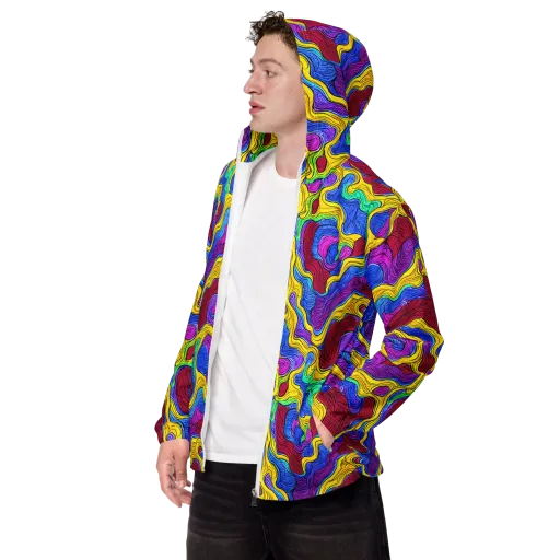 Neon Oceanic on a Men's Windbreaker