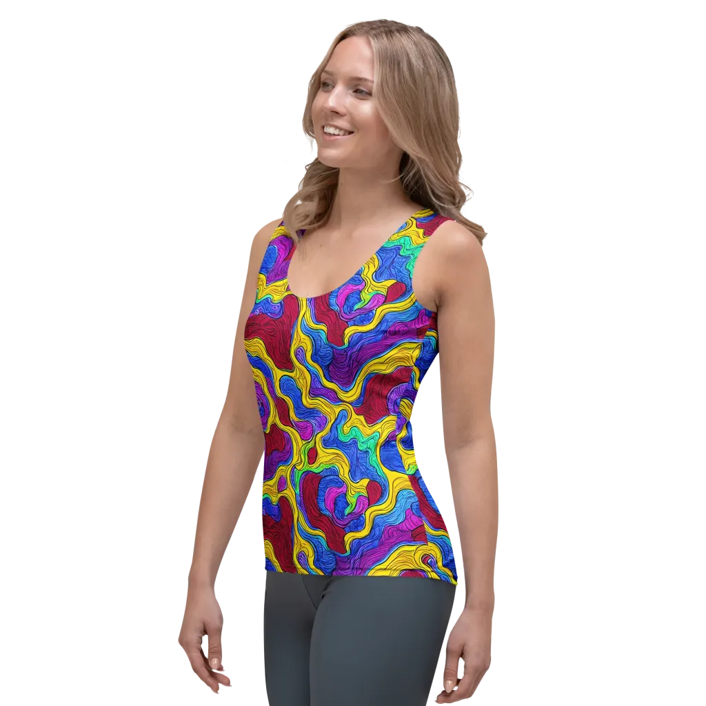 Neon Oceanic on Women's Tank Top — Left Front