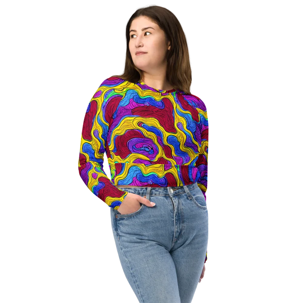 Neon Oceanic on Long Sleeve Crop Top — Front