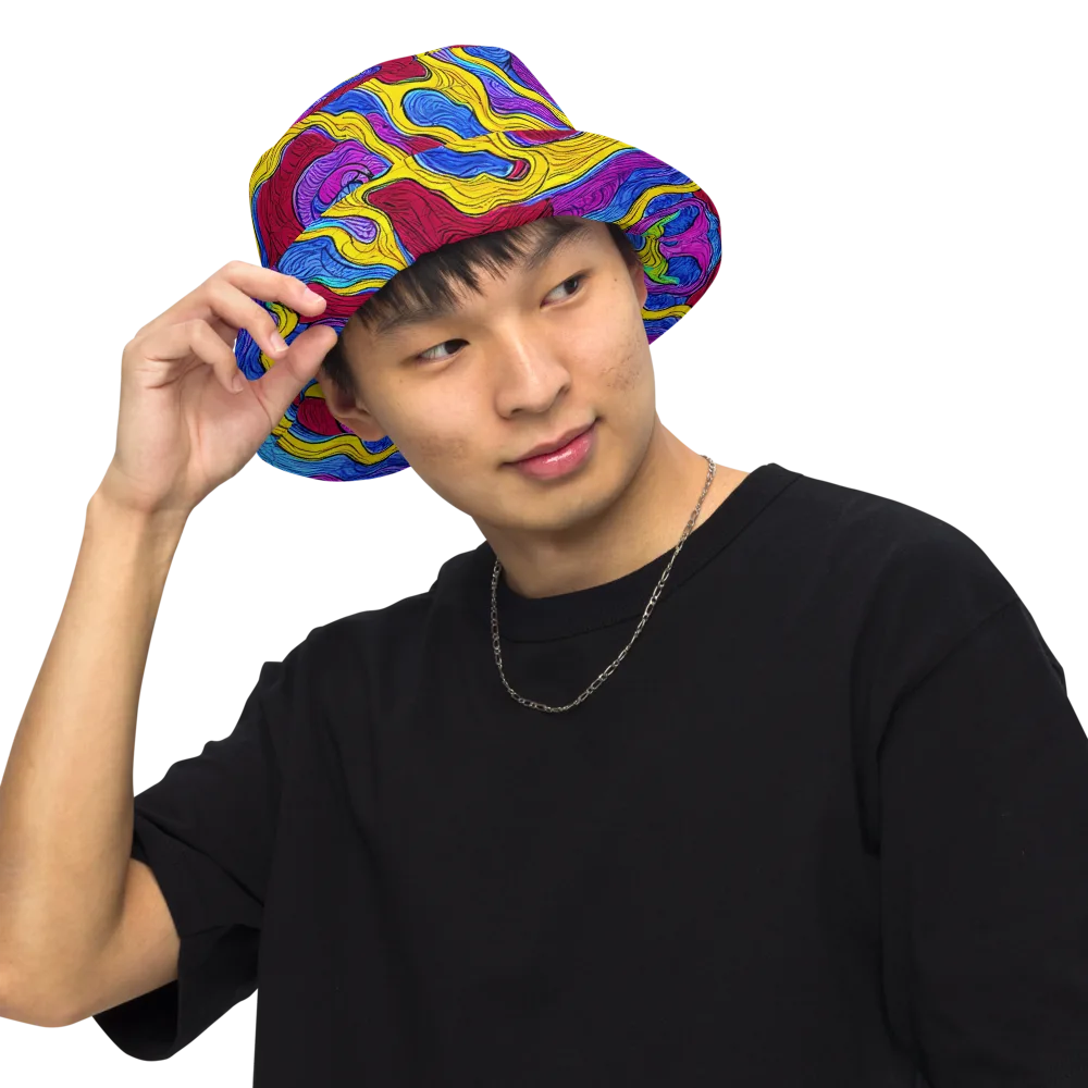 Neon Oceanic on Reversible Bucket Hat — Front Inside