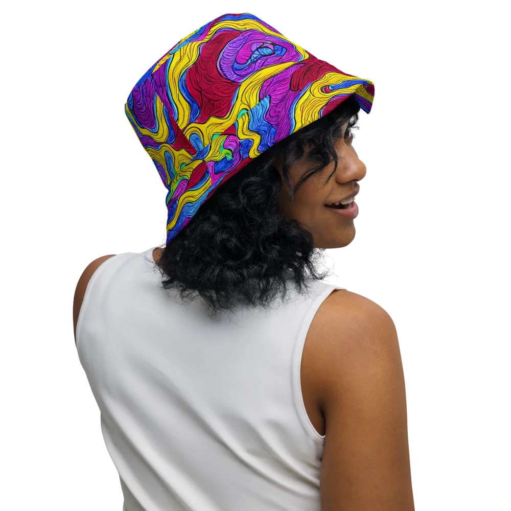 Neon Oceanic on Reversible Bucket Hat — Right Outside