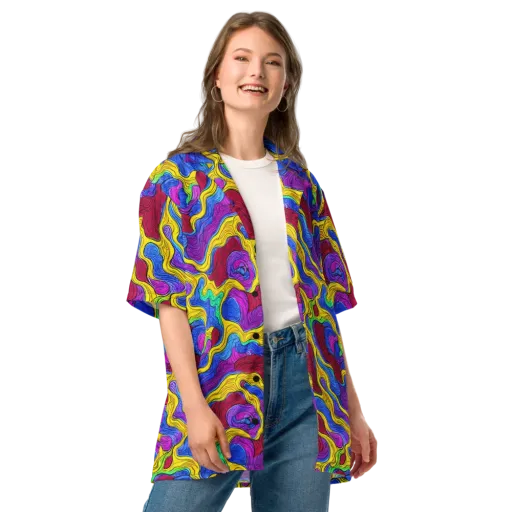 Neon Oceanic on a Button Shirt