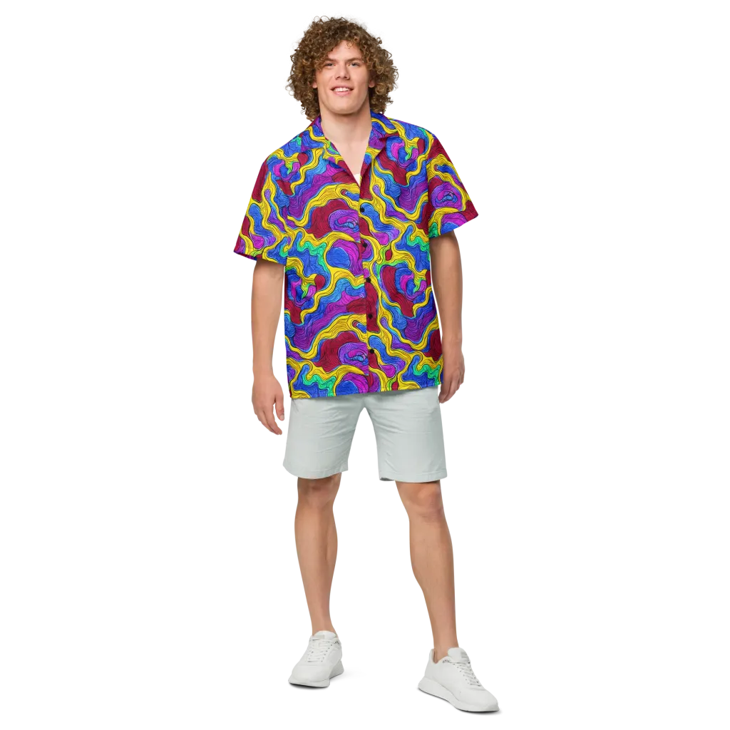 Neon Oceanic on Button Shirt — Front
