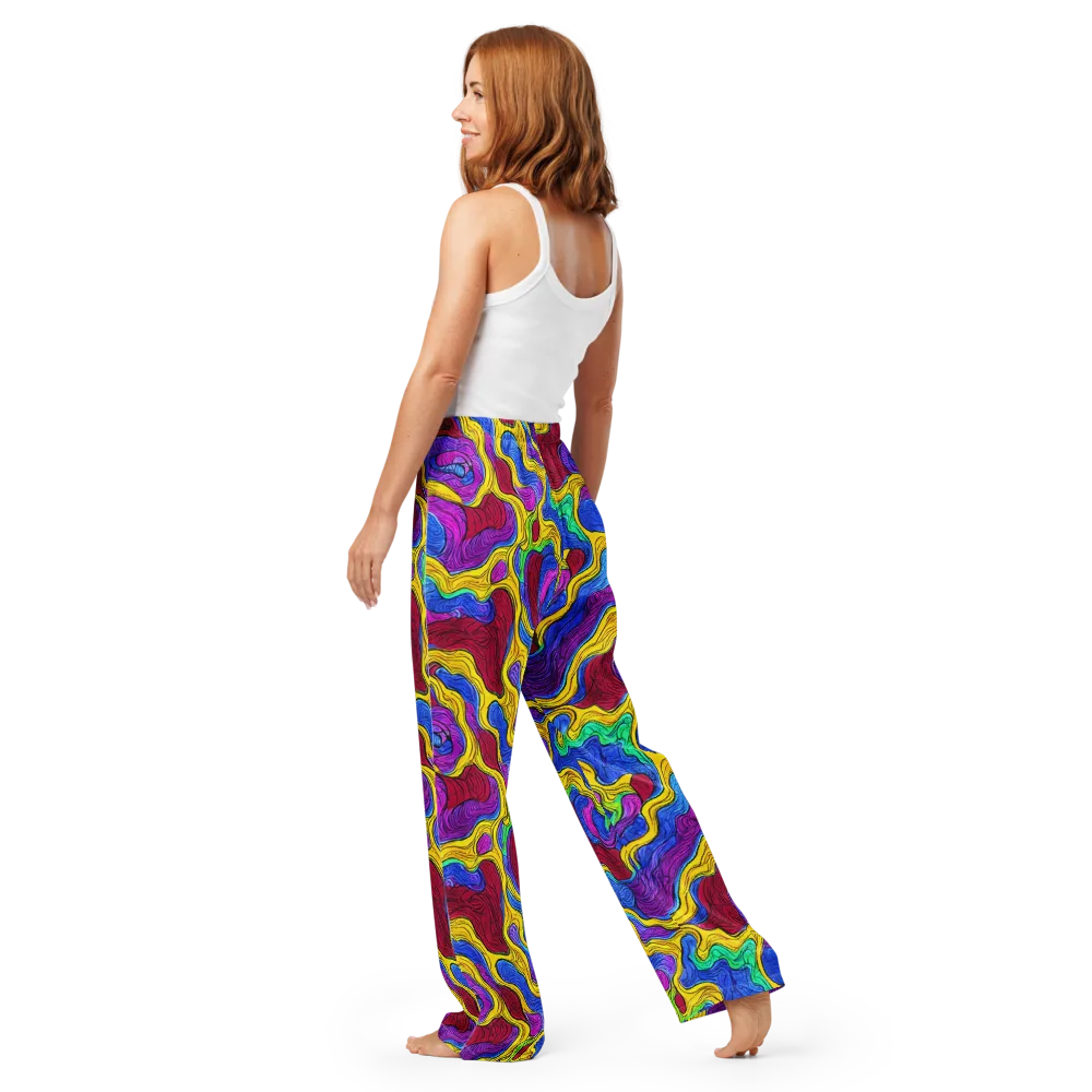 Neon Oceanic on Women's Pajama Pants — Back