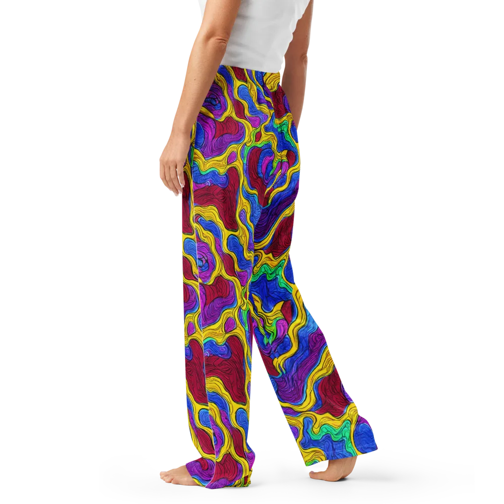 Neon Oceanic on Women's Pajama Pants — Left