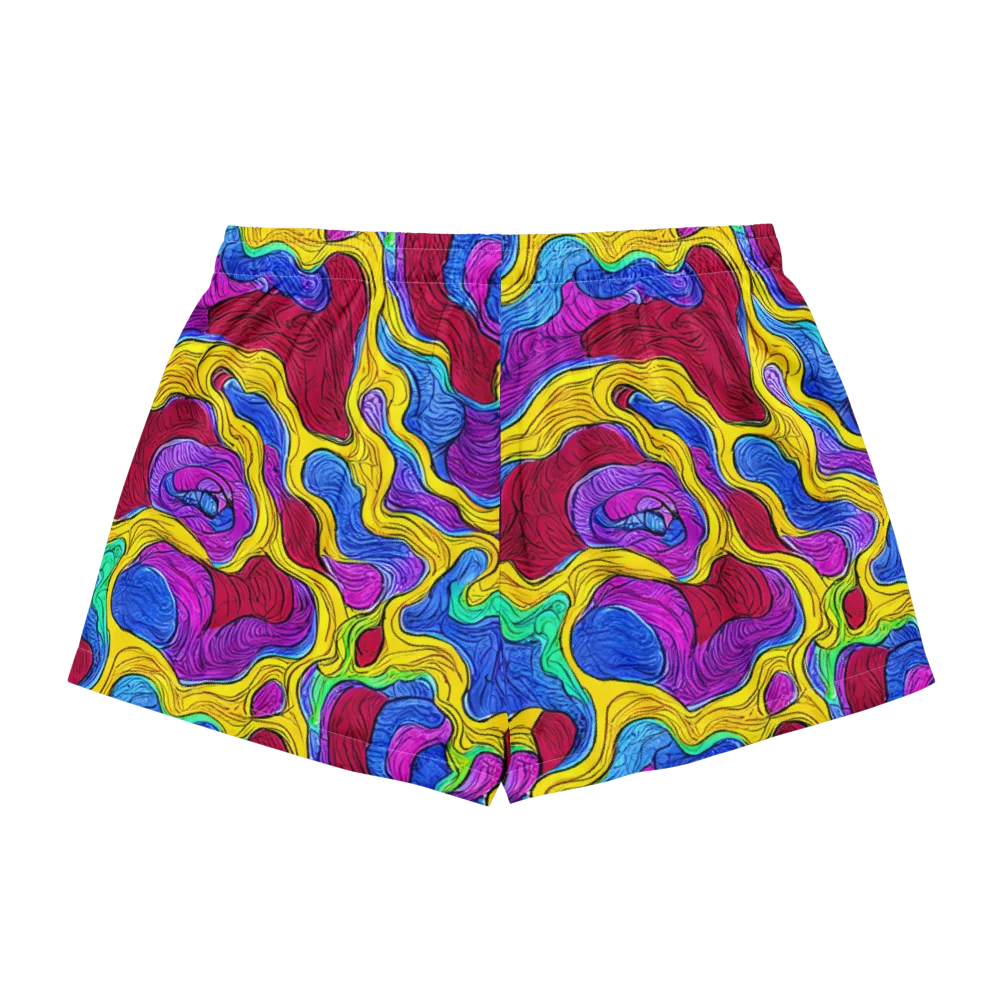 Neon Oceanic on Women's Pajama Shorts — Back