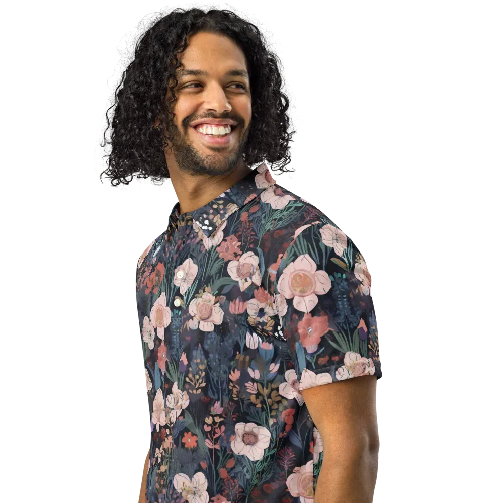 Midnight Conservatory on Men's Slim Fit Polo Shirt — Left Front