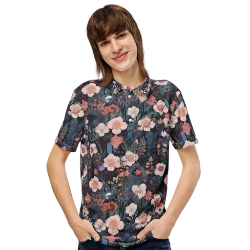 Midnight Conservatory on a Men's Slim Fit Polo Shirt