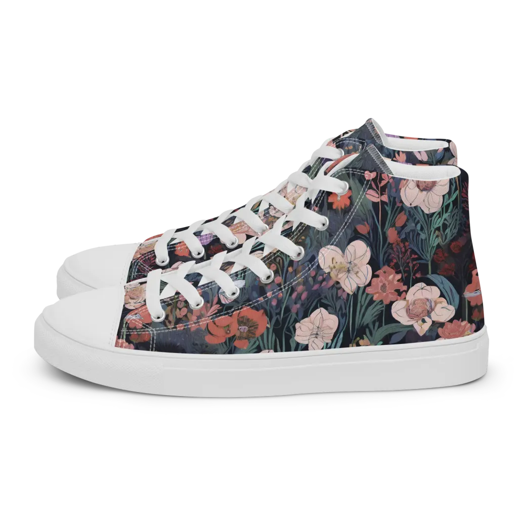 Midnight Conservatory on Men's High Top Canvas Shoes — Left