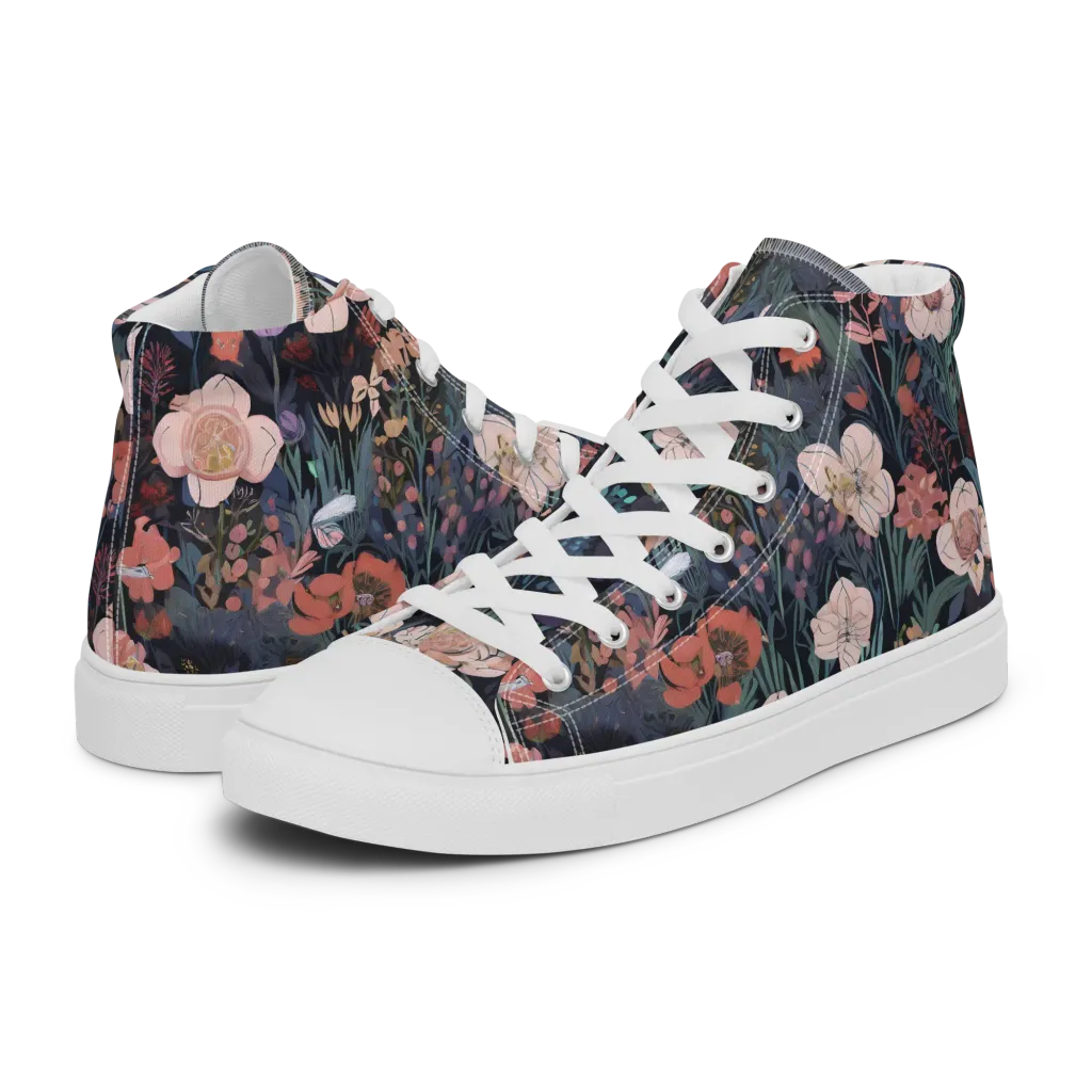 Midnight Conservatory on Men's High Top Canvas Shoes — Left