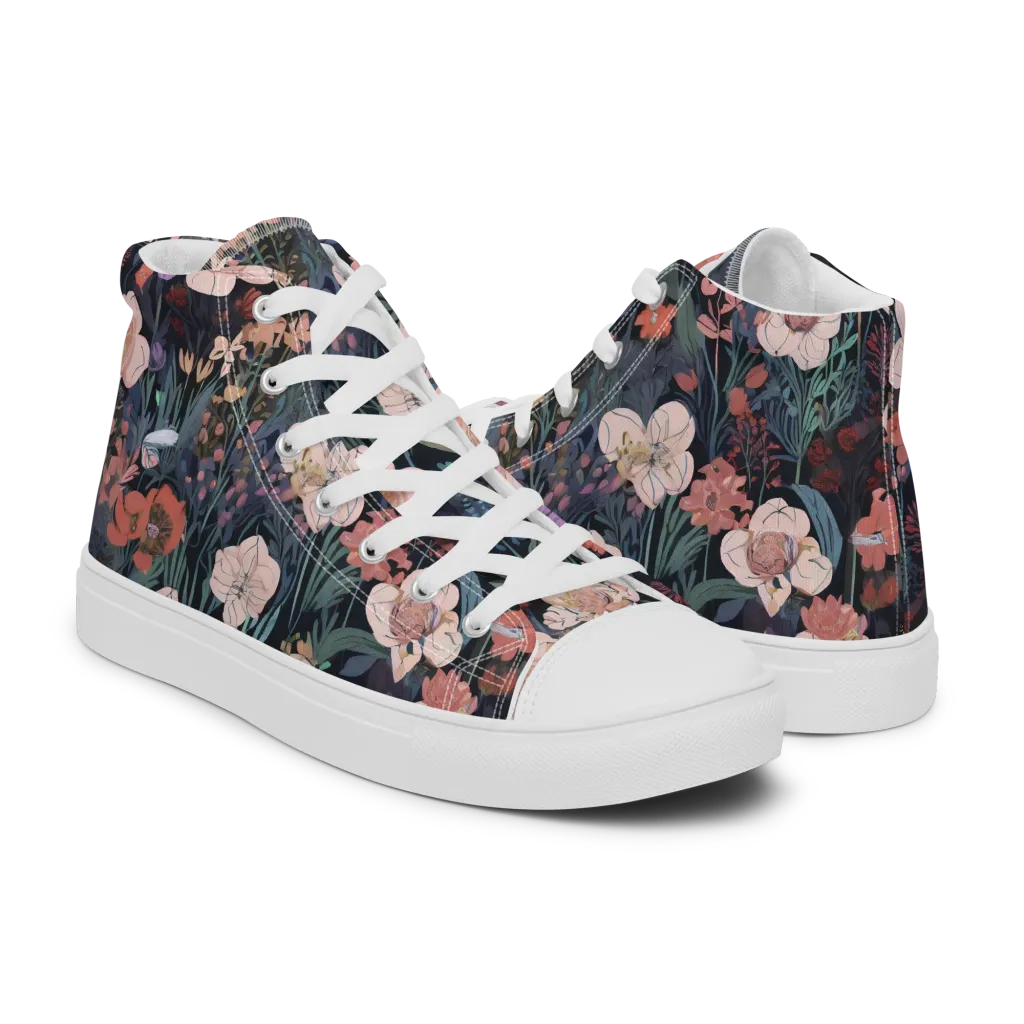 Midnight Conservatory on Men's High Top Canvas Shoes — Right