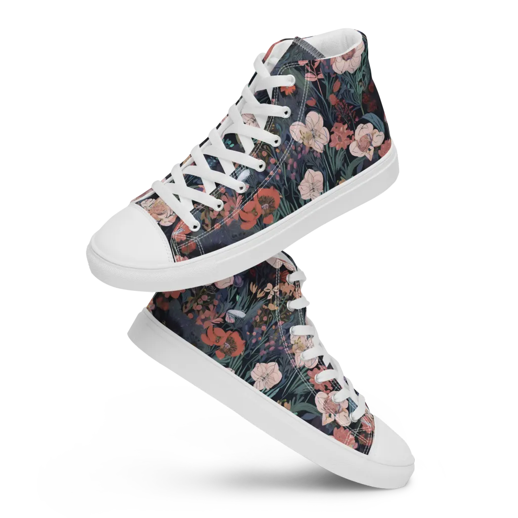 Midnight Conservatory on Men's High Top Canvas Shoes — Front