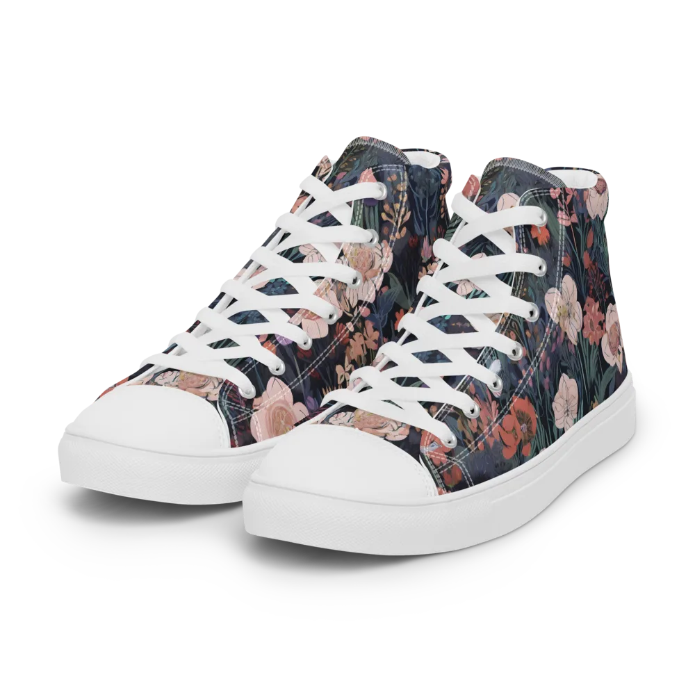 Midnight Conservatory on Women's High Top Canvas Shoes — Left Front