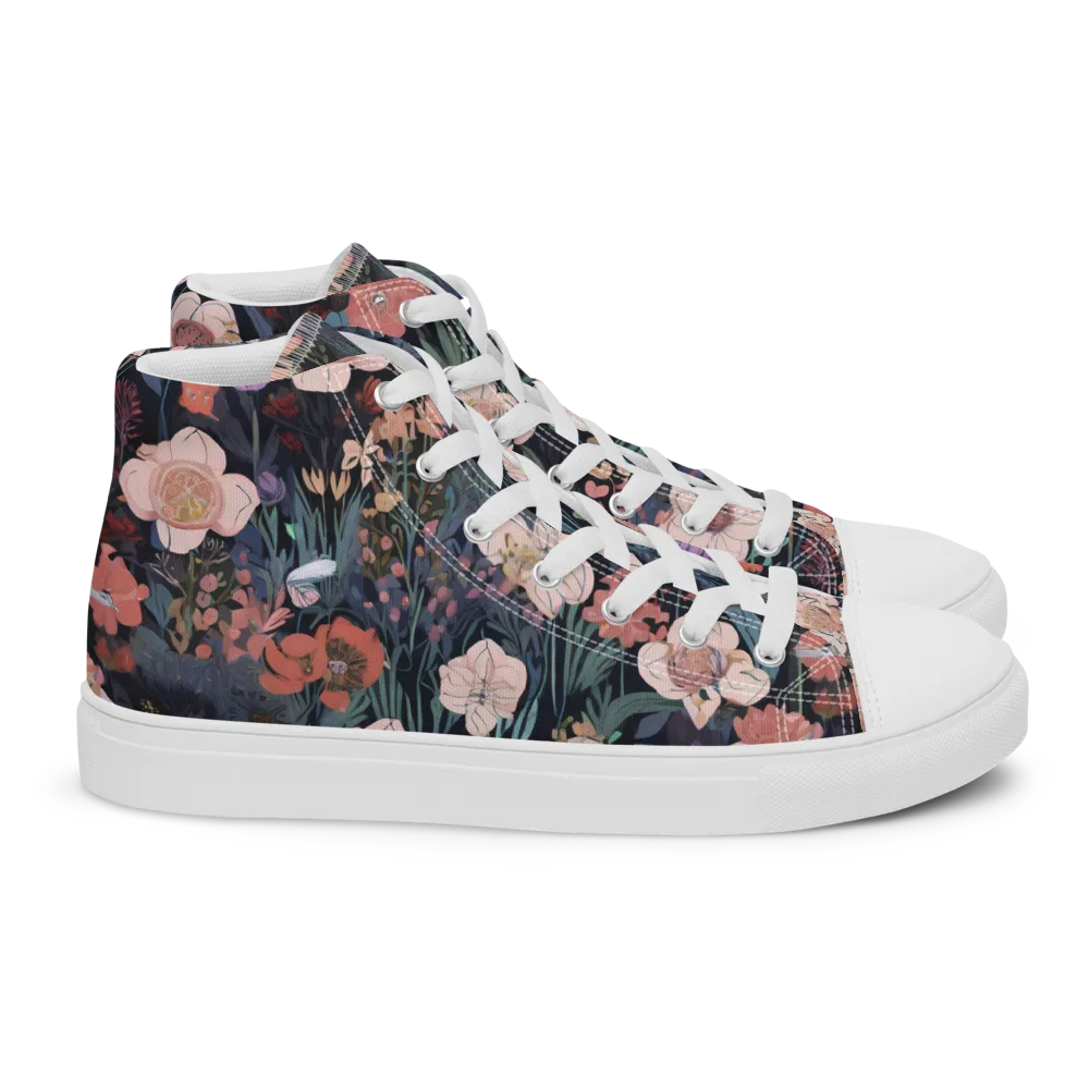 Midnight Conservatory on Women's High Top Canvas Shoes — Right