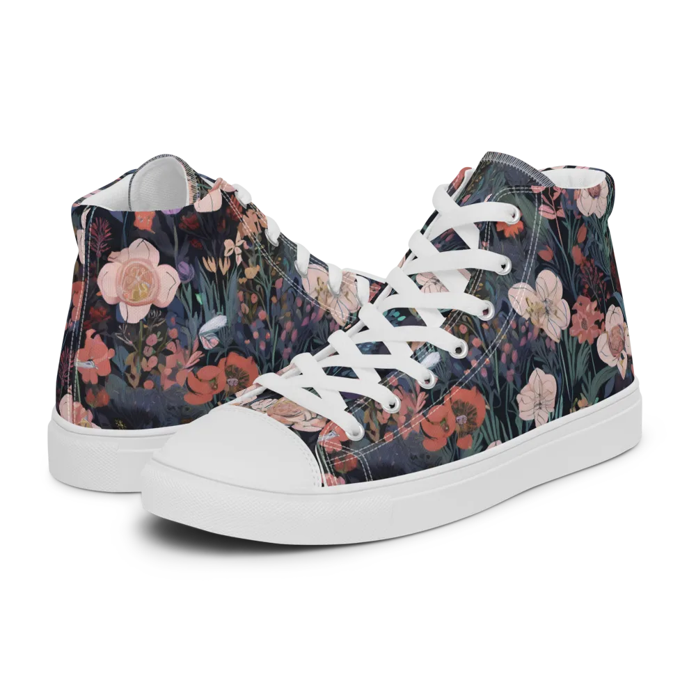 Midnight Conservatory on Women's High Top Canvas Shoes — Left