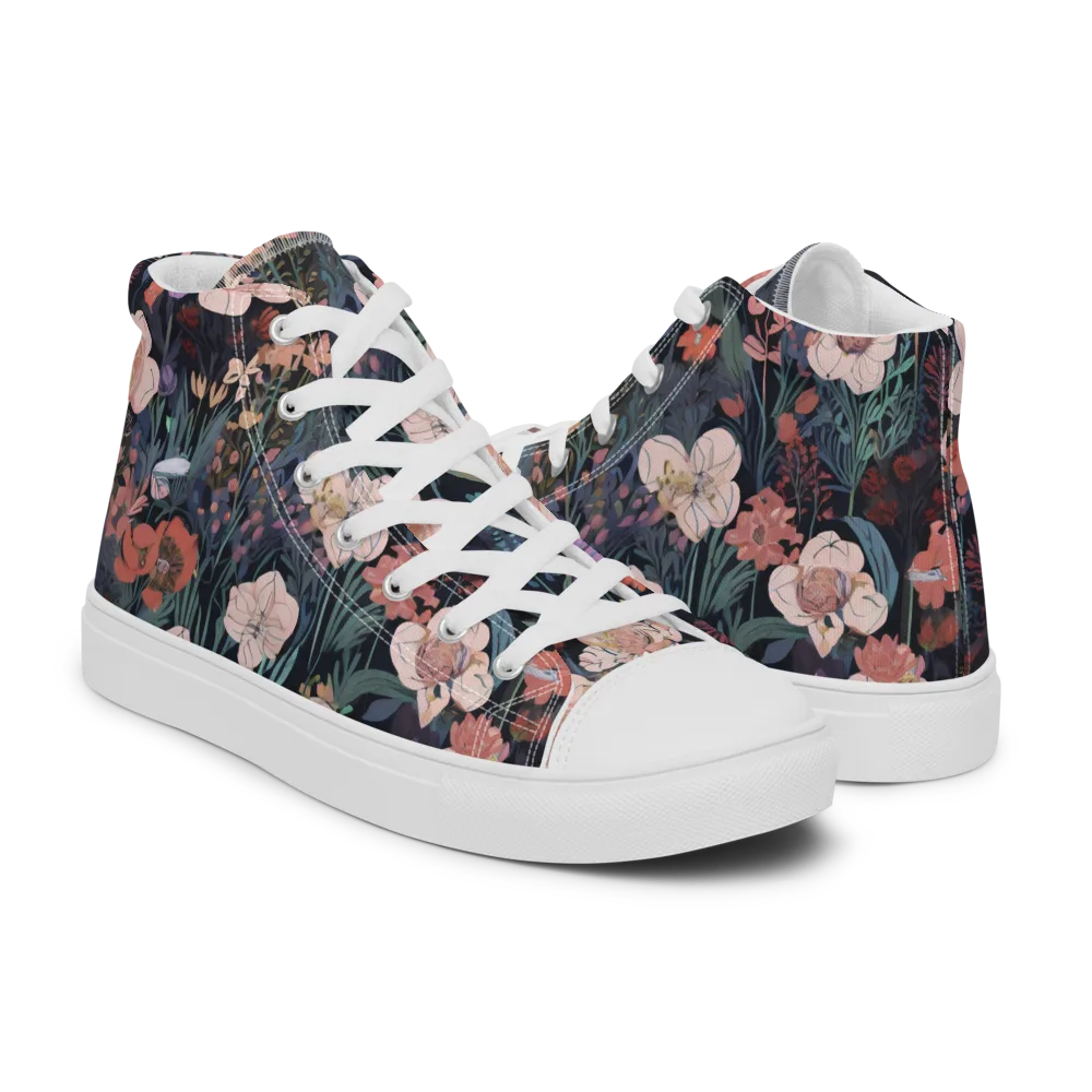 Midnight Conservatory on Women's High Top Canvas Shoes — Right